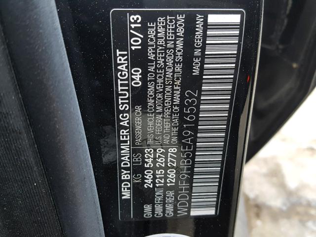 WDDHF9HB5EA916532 - 2014 MERCEDES-BENZ E 250 BLUE BLACK photo 10