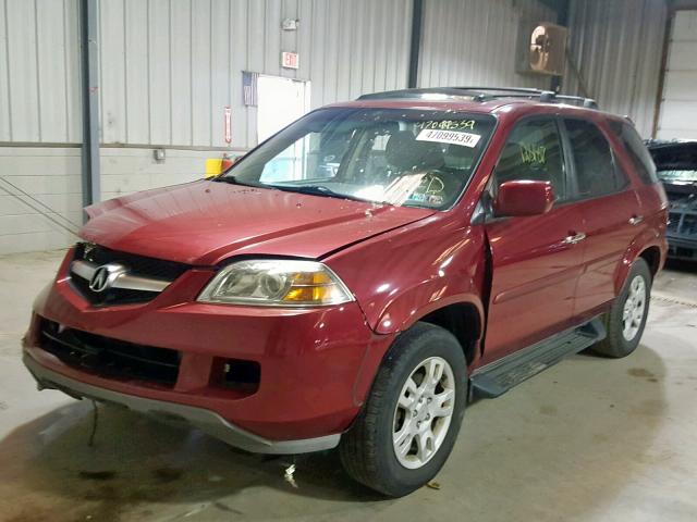 2HNYD18985H504793 - 2005 ACURA MDX TOURIN BURGUNDY photo 2