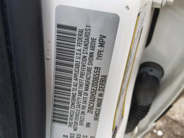 ZFBCFADH5EZ006559 - 2014 FIAT 500L TREKK WHITE photo 10