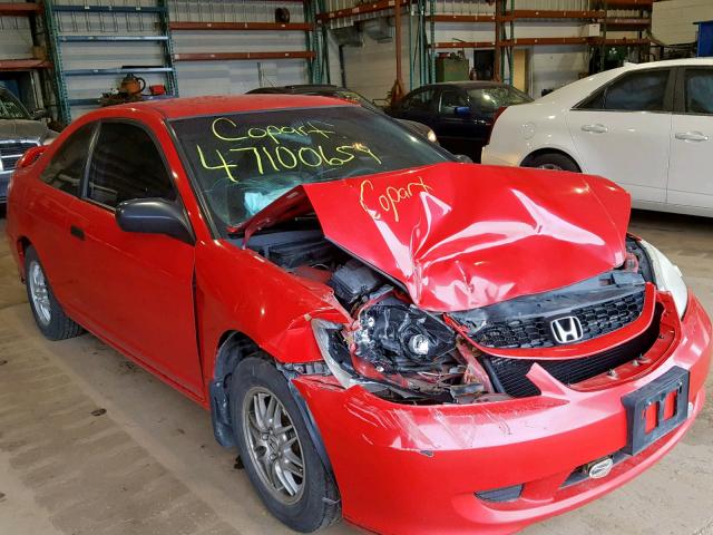 1HGEM21215L812114 - 2005 HONDA CIVIC DX RED photo 1