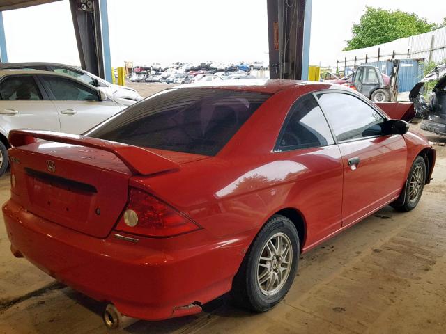 1HGEM21215L812114 - 2005 HONDA CIVIC DX RED photo 4