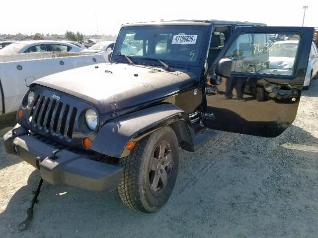 1J8GA59107L139258 - 2007 JEEP WRANGLER S BLACK photo 2