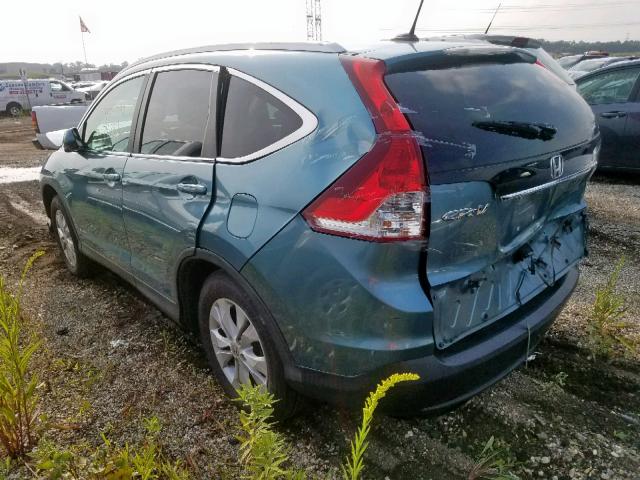 2HKRM4H76EH603081 - 2014 HONDA CR-V EXL BLUE photo 3