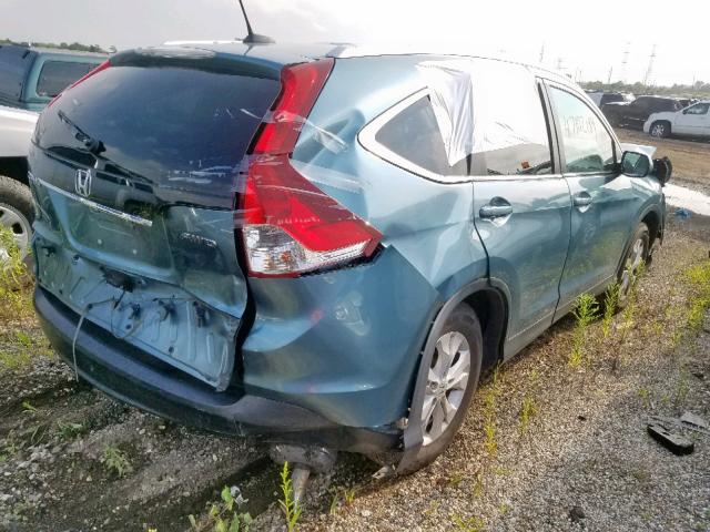 2HKRM4H76EH603081 - 2014 HONDA CR-V EXL BLUE photo 4