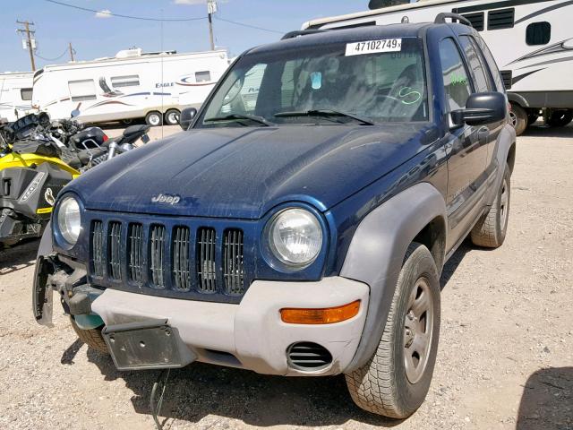 1J4GL48K23W700715 - 2003 JEEP LIBERTY SP BLUE photo 2