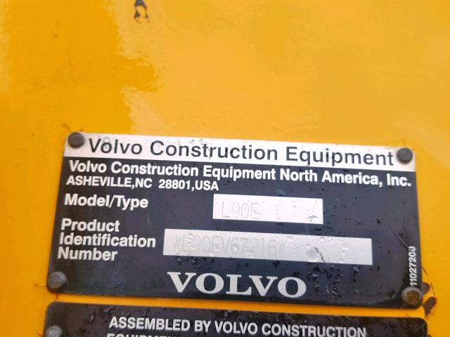 L90EV67216 - 2005 VOLVO L90E YELLOW photo 10