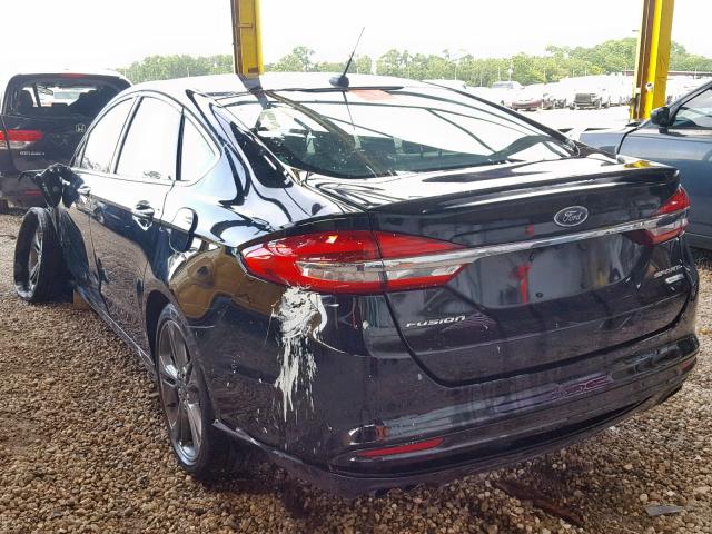 3FA6P0VPXJR144299 - 2018 FORD FUSION SPO BLACK photo 3