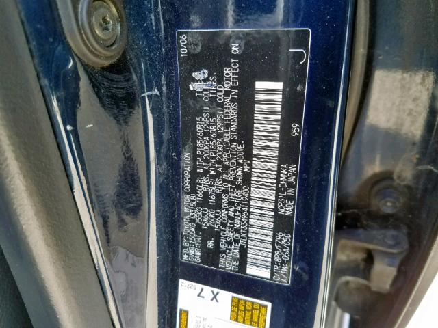 JTLKT334964119400 - 2006 TOYOTA SCION XB 蓝色 照片 10