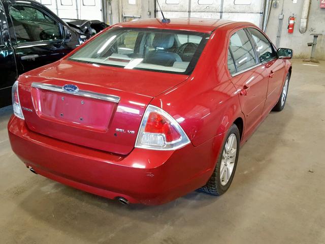 3FAHP08139R101371 - 2009 FORD FUSION SEL RED photo 4