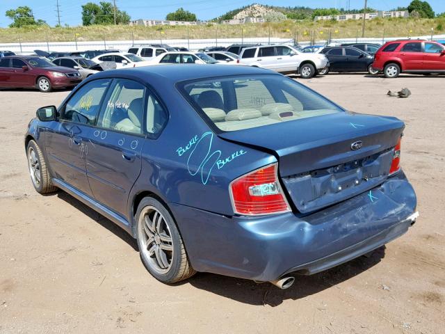 4S3BL676464207621 - 2006 SUBARU LEGACY GT BLUE photo 3