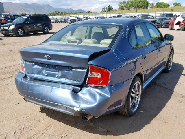 4S3BL676464207621 - 2006 SUBARU LEGACY GT BLUE photo 4