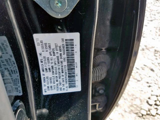 1HGCR2F82DA157705 - 2013 HONDA ACCORD EXL BLACK photo 10