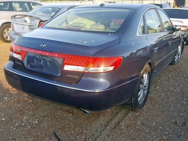 KMHFC46FX8A285506 - 2008 HYUNDAI AZERA SE BLUE photo 4