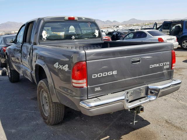 1D7HG48N43S355659 - 2003 DODGE DAKOTA QUA GRAY photo 3