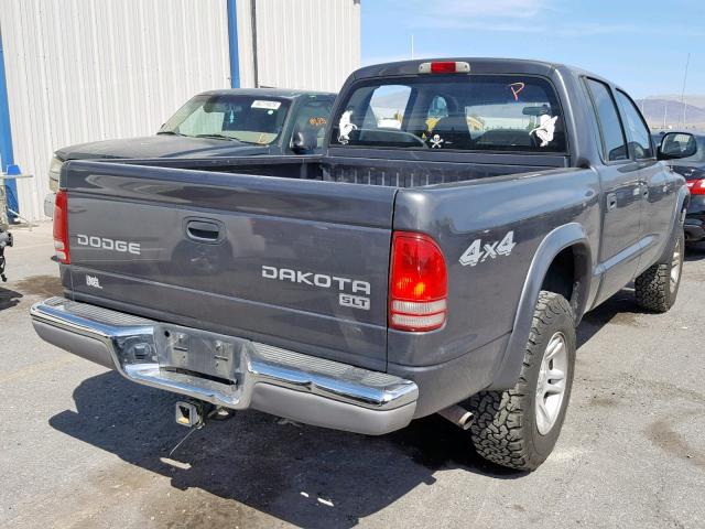 1D7HG48N43S355659 - 2003 DODGE DAKOTA QUA GRAY photo 4