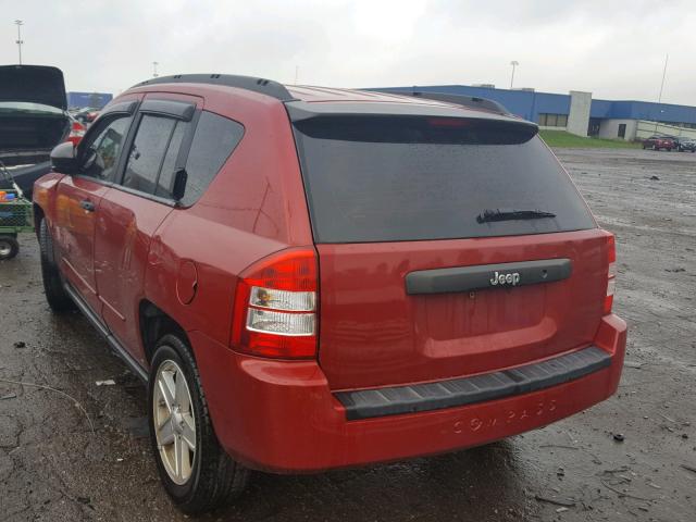 1J4FT47B89D196544 - 2009 JEEP COMPASS SP წითელი ფოტო 3