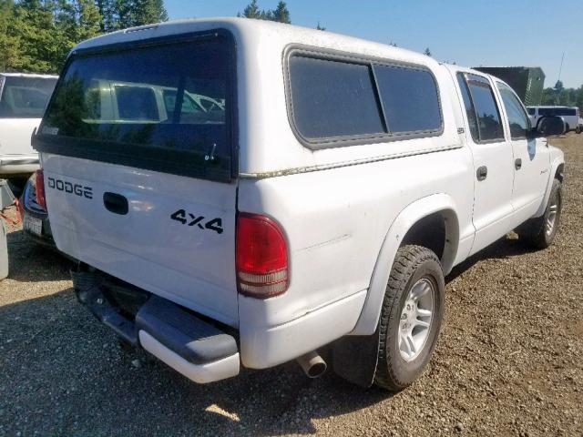 1B7HG2AN91S177494 - 2001 DODGE DAKOTA QUA WHITE photo 4