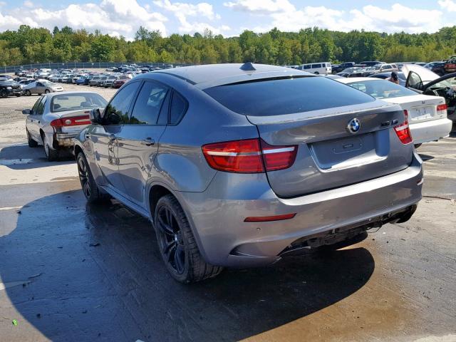 5YMGZ0C57E0C40403 - 2014 BMW X6 M GRAY photo 3