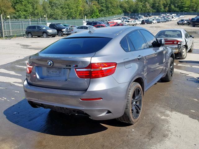 5YMGZ0C57E0C40403 - 2014 BMW X6 M GRAY photo 4