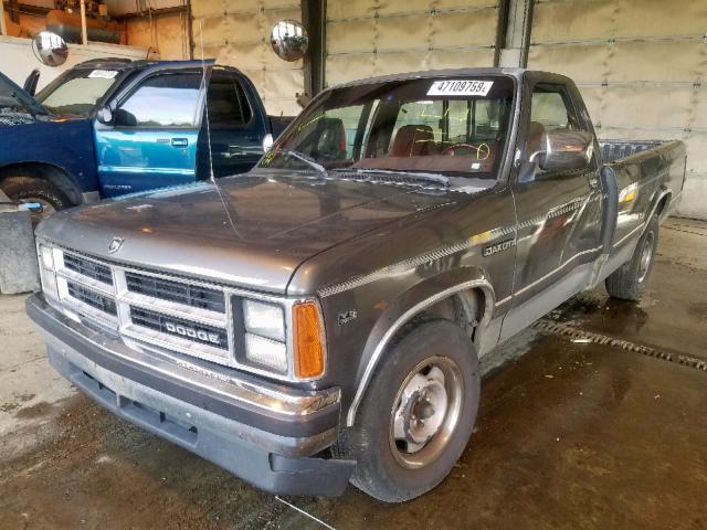 1B7GL26X9LS732836 - 1990 DODGE DAKOTA GRAY photo 2