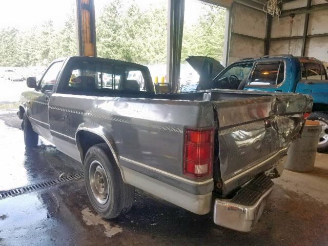 1B7GL26X9LS732836 - 1990 DODGE DAKOTA GRAY photo 3