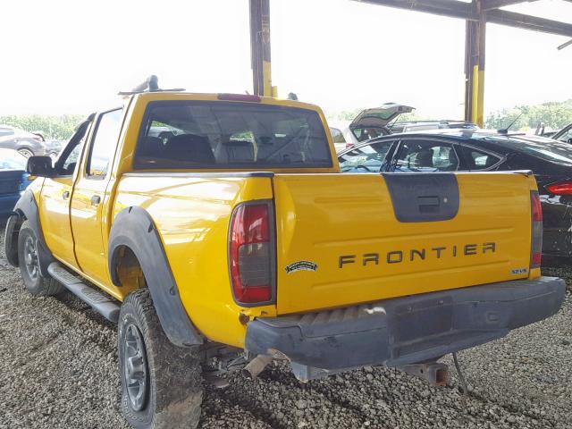 1N6ED27T01C388303 - 2001 NISSAN FRONTIER C YELLOW photo 3