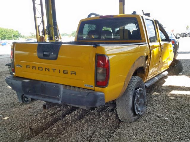 1N6ED27T01C388303 - 2001 NISSAN FRONTIER C YELLOW photo 4