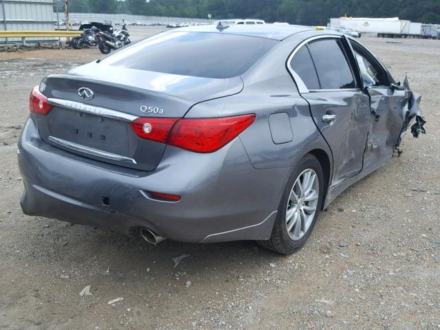 JN1BV7AP4FM337757 - 2015 INFINITI Q50 BASE GRAY photo 4