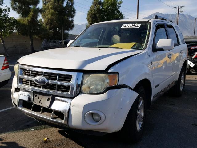 1FMCU49H58KC32848 - 2008 FORD ESCAPE HEV WHITE photo 2