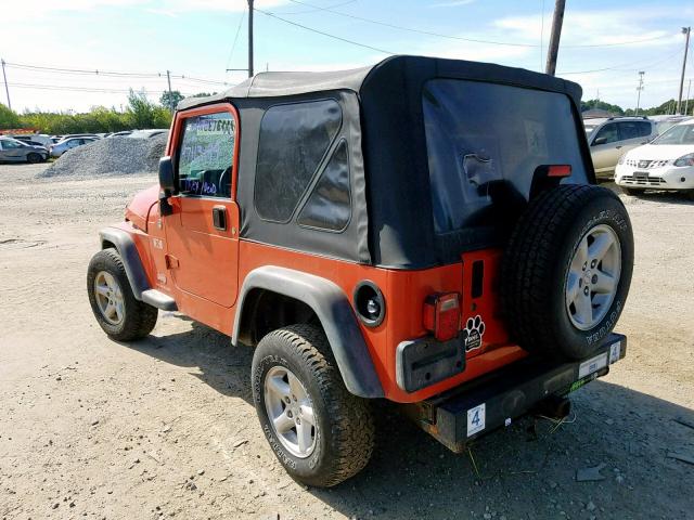 1J4FA39S76P719852 - 2006 JEEP WRANGLER ORANGE photo 3