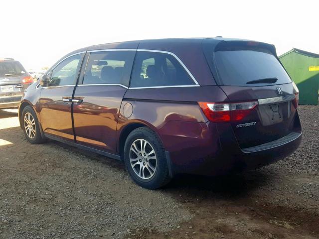 5FNRL5H65CB060561 - 2012 HONDA ODYSSEY EX BURGUNDY photo 3