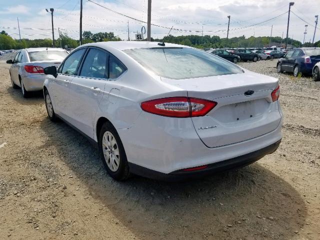 3FA6P0G75ER307847 - 2014 FORD FUSION S WHITE photo 3