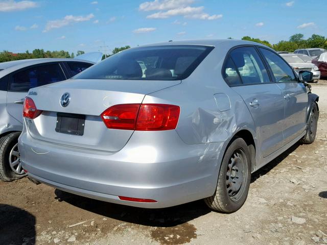 3VW2K7AJ6BM117419 - 2011 VOLKSWAGEN JETTA BASE SILVER photo 4