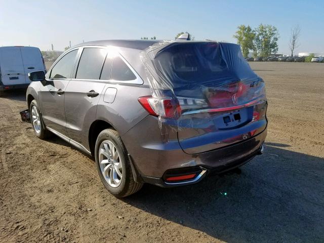 5J8TB4H54JL800607 - 2018 ACURA RDX TECHNO GRAY photo 3