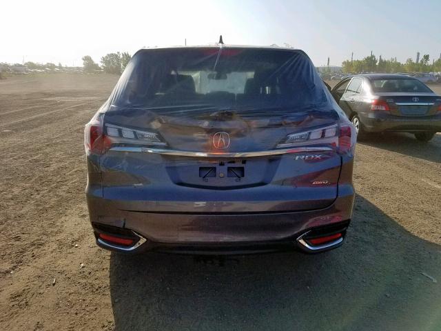 5J8TB4H54JL800607 - 2018 ACURA RDX TECHNO GRAY photo 9