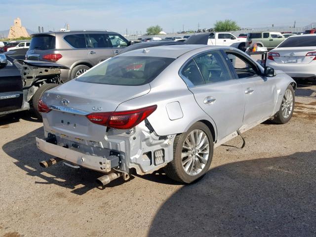 JN1EV7AP0JM361897 - 2018 INFINITI Q50 LUXE SILVER photo 4