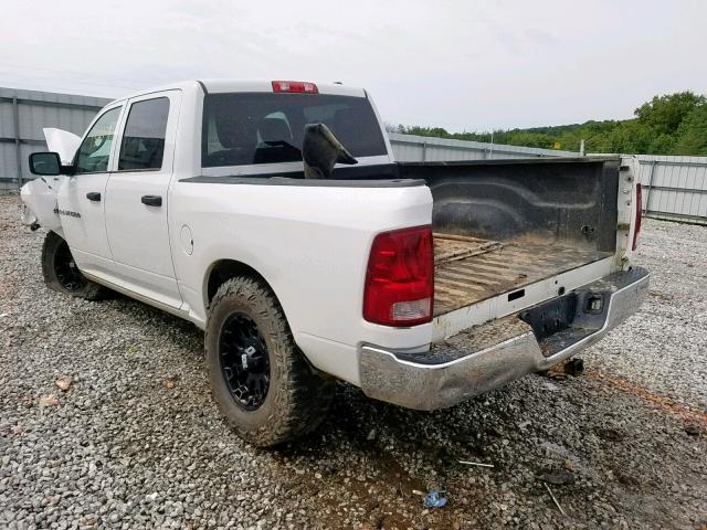 1C6RD7KT5CS132084 - 2012 DODGE RAM 1500 S WHITE photo 3