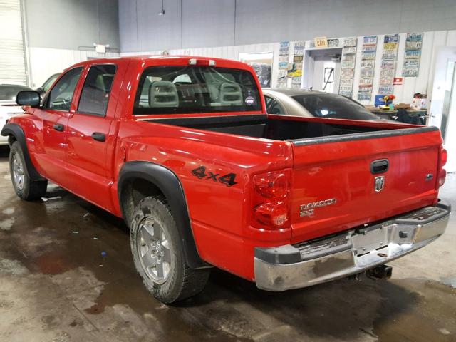 1D7HW48NX5S273408 - 2005 DODGE DAKOTA QUA RED photo 3