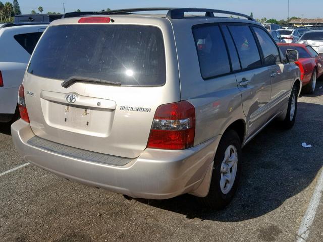 JTEGD21A140102477 - 2004 TOYOTA HIGHLANDER TAN photo 4