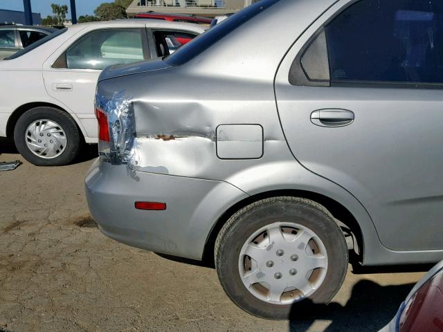 KL1TD52625B332329 - 2005 CHEVROLET AVEO BASE Күміс фото 9