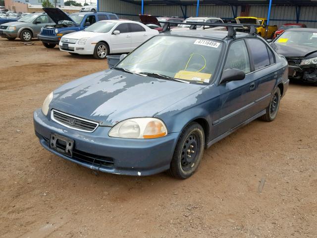 2HGEJ6522VH569386 - 1997 HONDA CIVIC DX BLUE photo 2