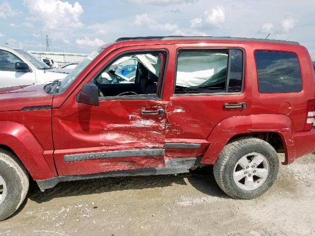 1J4PP2GKXAW106803 - 2010 JEEP LIBERTY SP RED photo 9