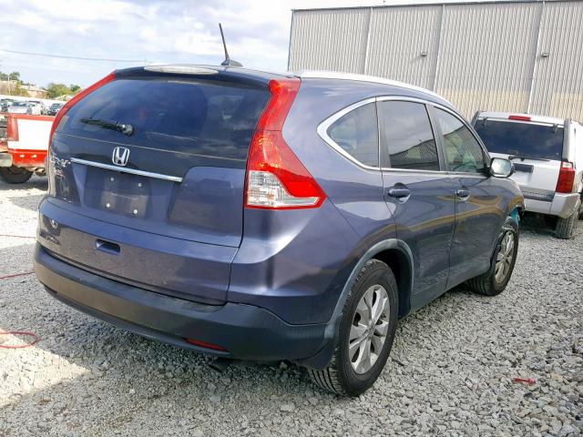 5J6RM3H77CL048073 - 2012 HONDA CR-V EXL BLUE photo 4