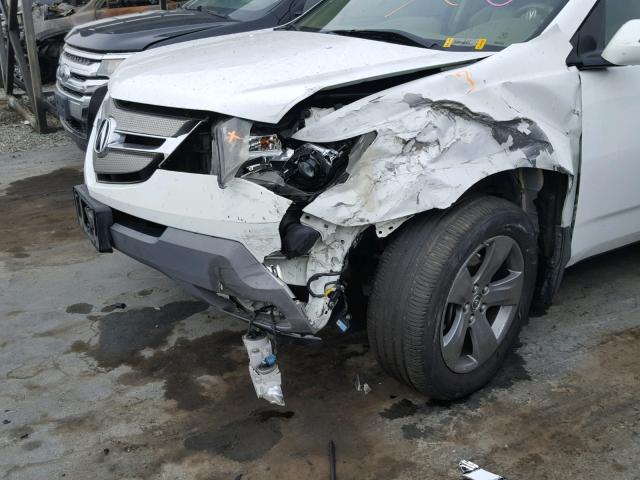 2HNYD28847H505875 - 2007 ACURA MDX SPORT WHITE photo 9