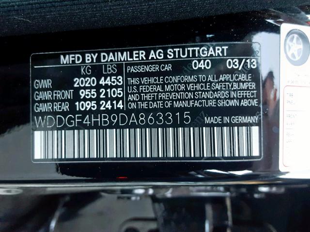 WDDGF4HB9DA863315 - 2013 MERCEDES-BENZ C 250 BLACK photo 10