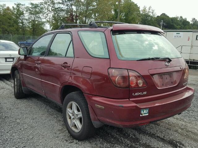 JT6HF10U3X0035904 - 1999 LEXUS RX 300 RED photo 3