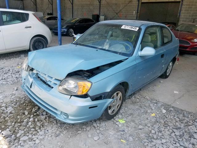 KMHCG35C15U360063 - 2005 HYUNDAI ACCENT GS BLUE photo 2