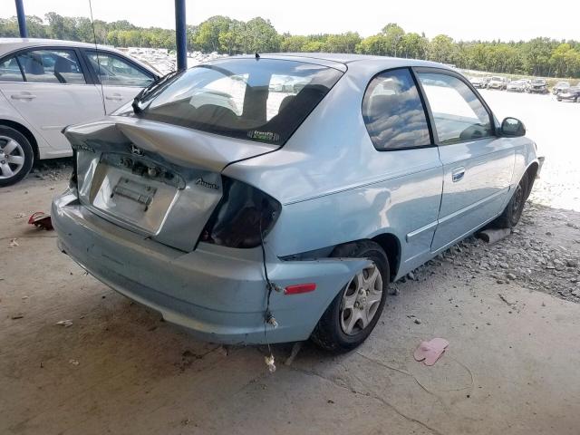 KMHCG35C15U360063 - 2005 HYUNDAI ACCENT GS BLUE photo 4