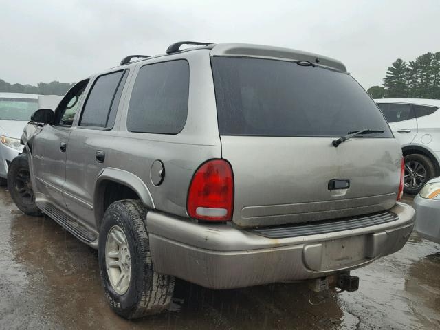 1B4HS28N11F588950 - 2001 DODGE DURANGO GRAY photo 3