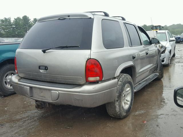 1B4HS28N11F588950 - 2001 DODGE DURANGO GRAY photo 4